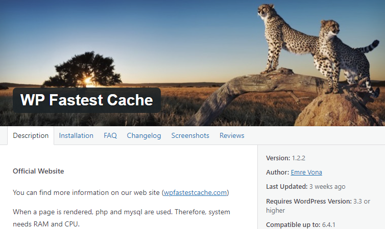 wp fastest cache plugin